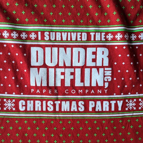 Ripple Junction The Office Dunder Mifflin Ugly Christmas Tee Shirt sz Large New - Picture 2 of 3